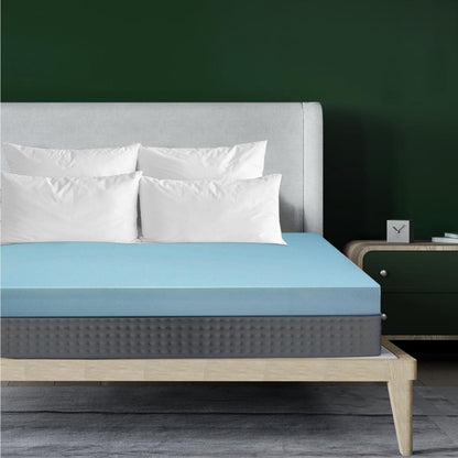 Simple Deals Memory Foam Mattress Topper Bed Cool Gel Bamboo Cover Underlay Single 8CM