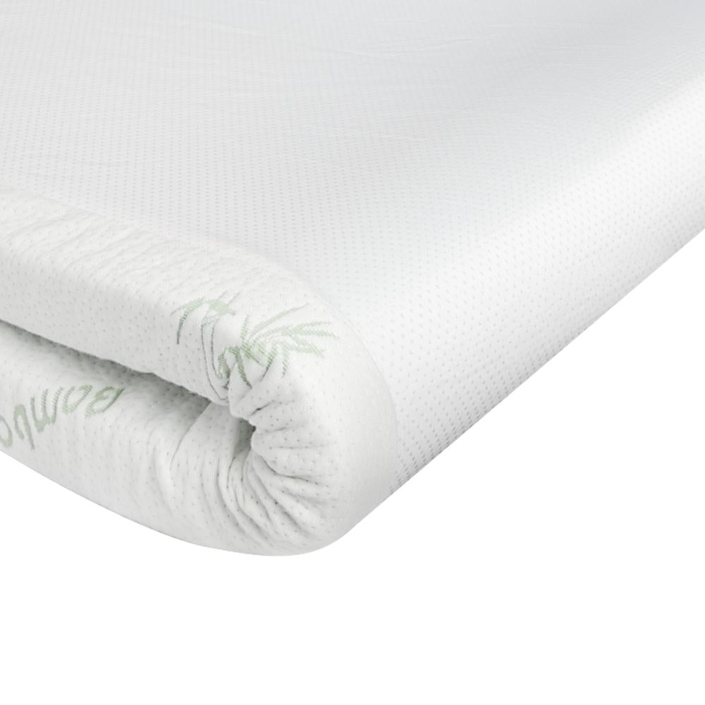 Simple Deals Memory Foam Mattress Topper Bed Cool Gel Bamboo Cover Underlay Single 8CM