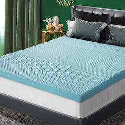 Simple Deals Memory Foam Mattress Topper Cool Gel Bed Bamboo Cover 7-Zone 5CM King