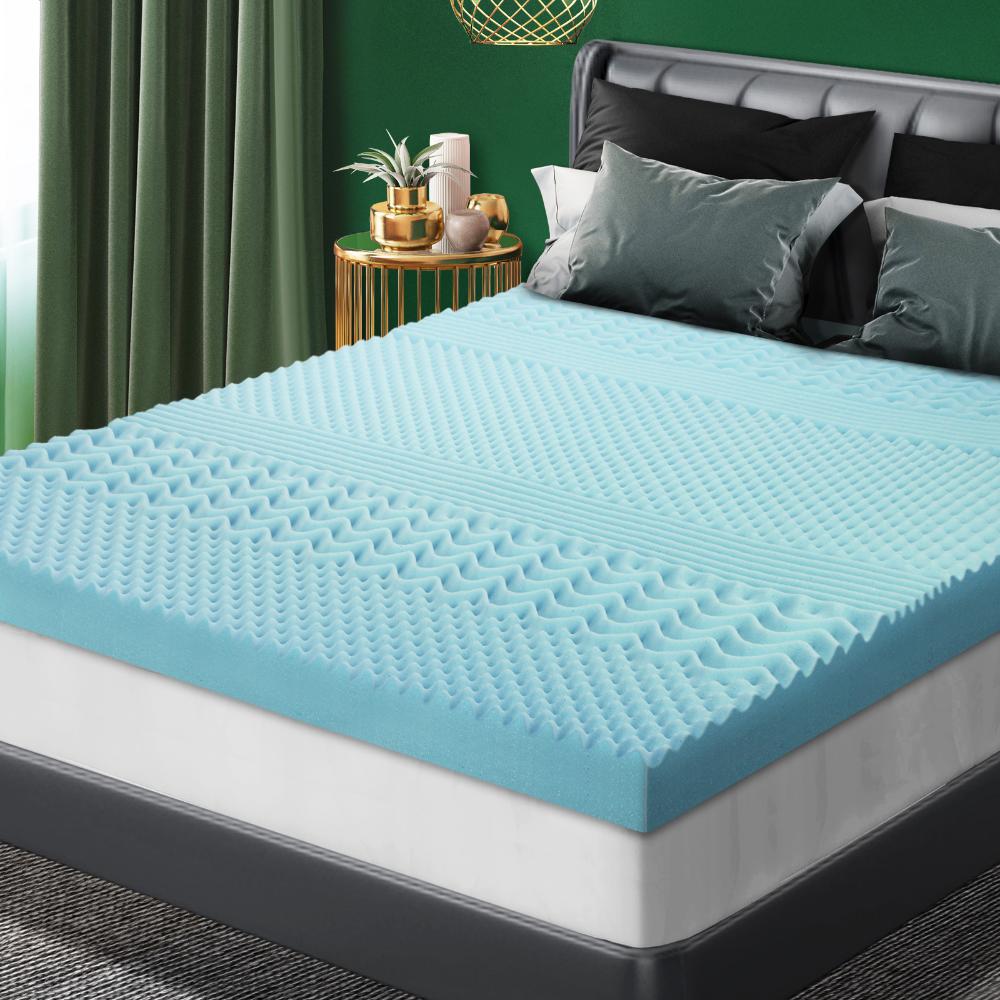 Simple Deals Memory Foam Mattress Topper Cool Gel Bed Bamboo Cover 7-Zone 8CM King