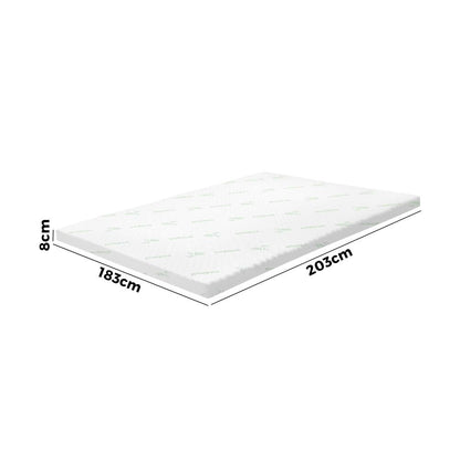 Simple Deals Memory Foam Mattress Topper Cool Gel Bed Bamboo Cover 7-Zone 8CM King