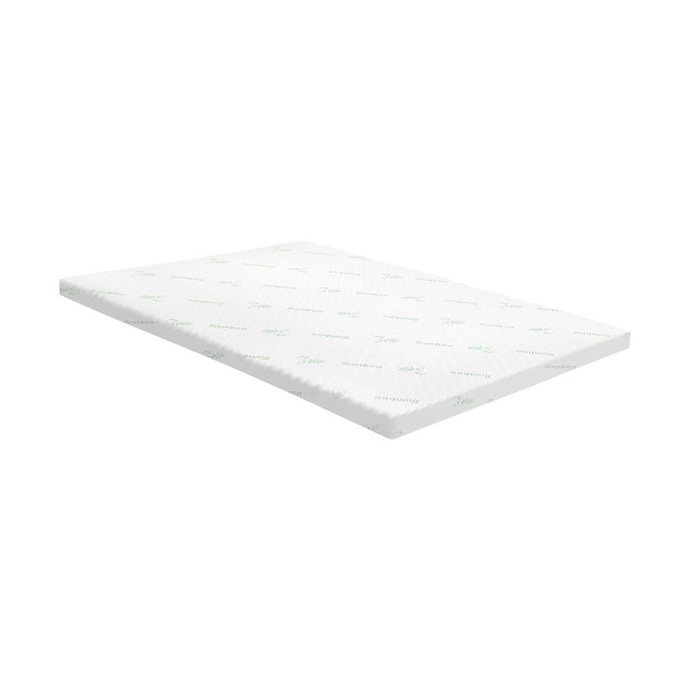 Simple Deals Memory Foam Mattress Topper Cool Gel Bed Bamboo Cover 7-Zone 8CM Queen