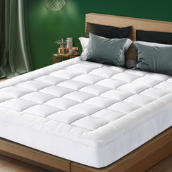 Simple Deals Pillowtop Mattress Topper Bamboo Fibre Protector Mat Cover 1000GSM King