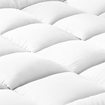 Simple Deals Pillowtop Mattress Topper Bamboo Fibre Protector Mat Cover 1000GSM King