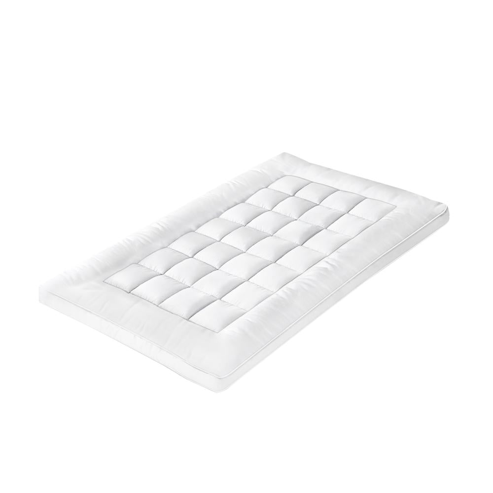 Simple Deals Pillowtop Mattress Topper Bamboo Fibre Protector Mat Cover 1000GSM Single