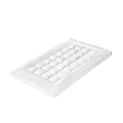 Simple Deals Pillowtop Mattress Topper Bamboo Fibre Protector Mat Cover 1000GSM Single