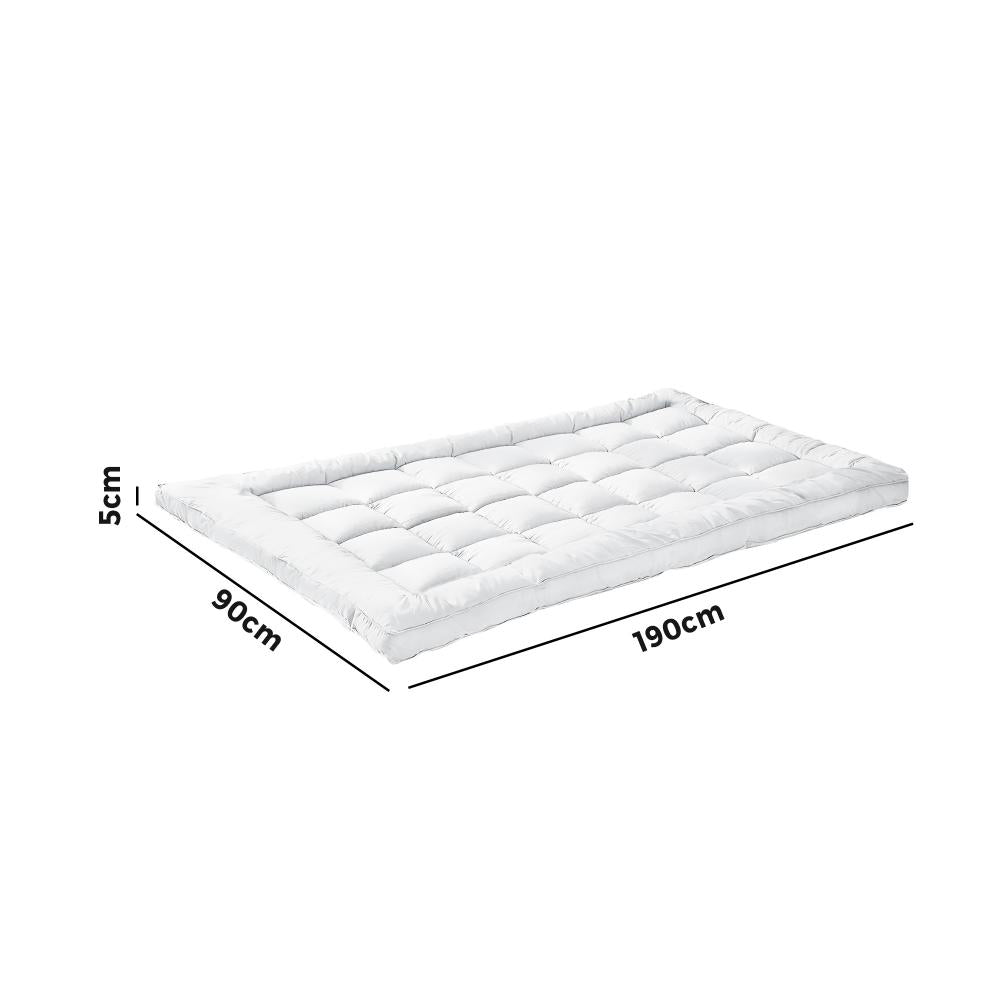 Simple Deals Pillowtop Mattress Topper Bamboo Fibre Protector Mat Cover 1000GSM Single