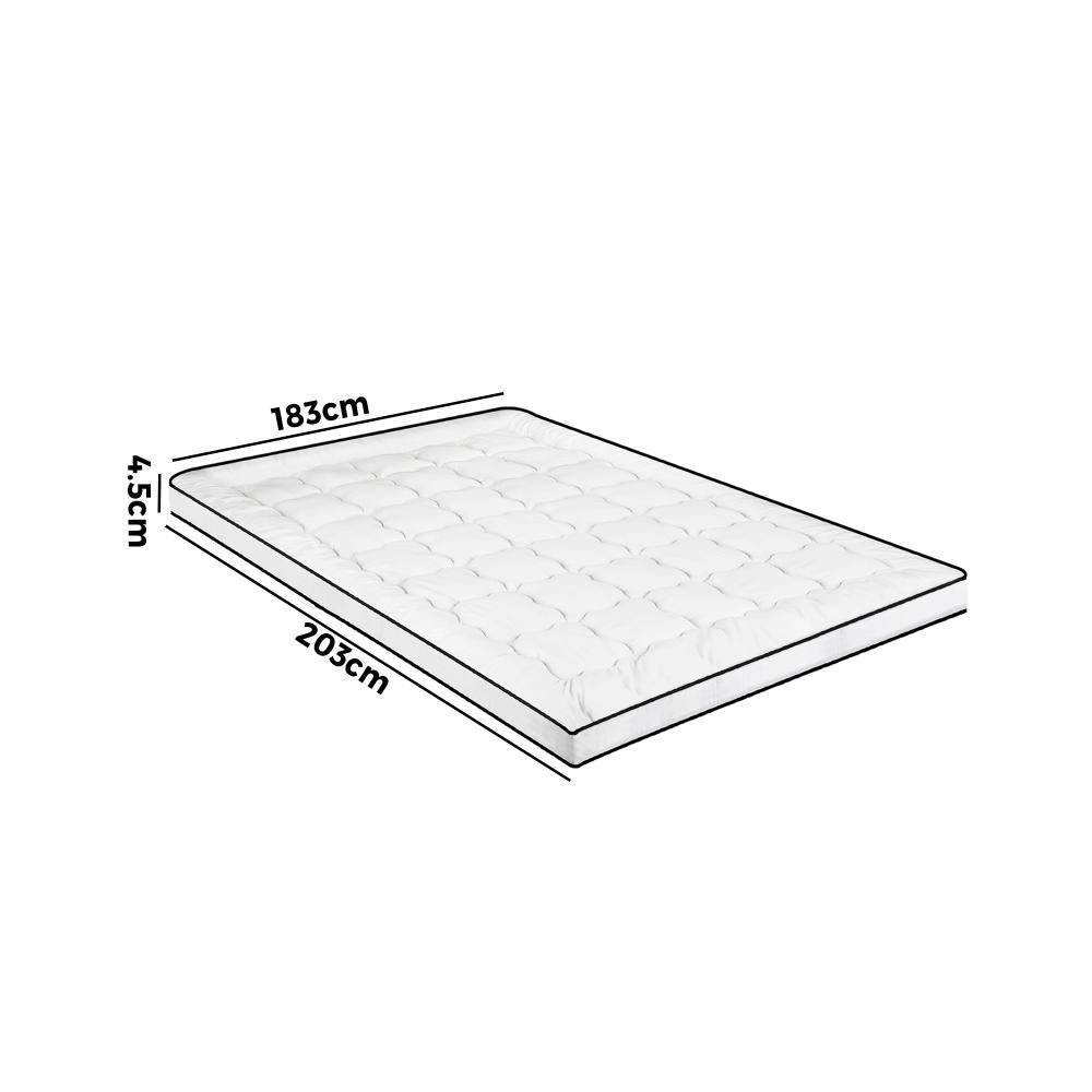 Simple Deals Mattress Topper Microfibre Luxury Pillowtop Protector Pad Cover King
