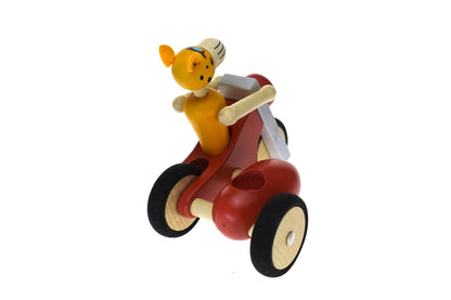 Retro Lge Motor Tricycle With Cute Leopard Driver Red