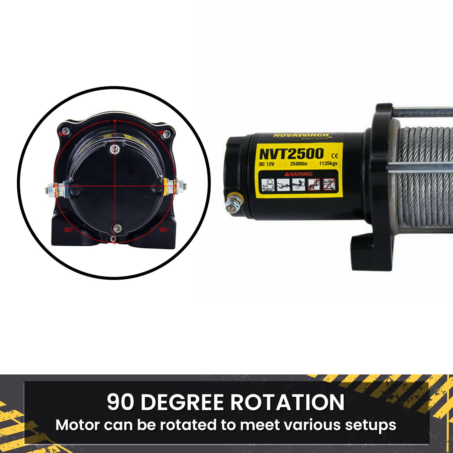 Winch T Series 12V Electric Winch 1133KG 2500LBS