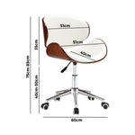 Wooden Office Chair Computer Chairs Executive PU Leather Bentwood Seat