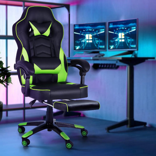  Gaming Chair Office Chairs Computer Footrest Executive Seat PU Leather
