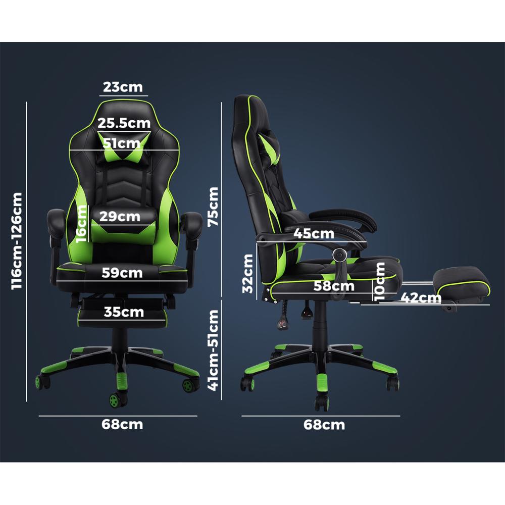 Gaming Chair Office Chairs Computer Footrest Executive Seat PU Leather