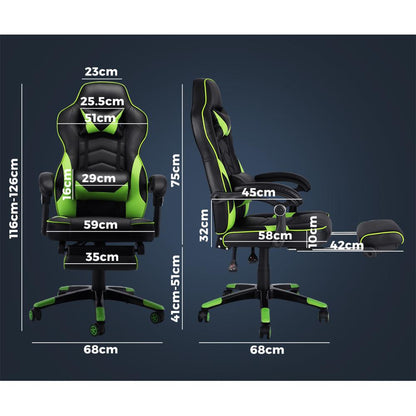 Gaming Chair Office Chairs Computer Footrest Executive Seat PU Leather
