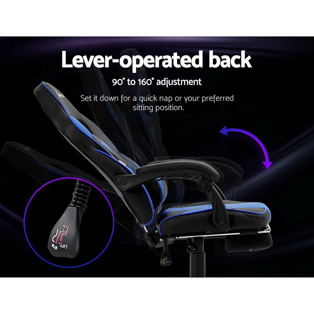 Office Chair Computer Desk Gaming Chair Study Home Work Recliner Black Blue