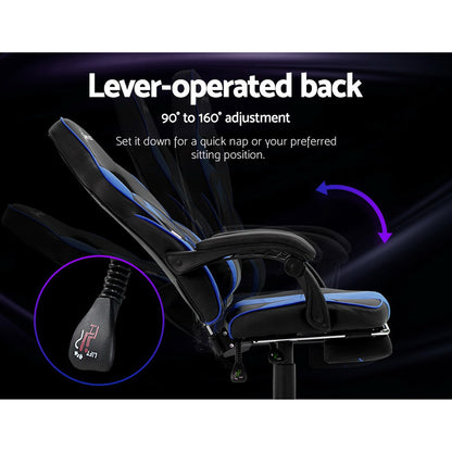 Office Chair Computer Desk Gaming Chair Study Home Work Recliner Black Blue