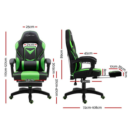 Office Chair Computer Desk Gaming Chair Study Home Work Recliner Black Green