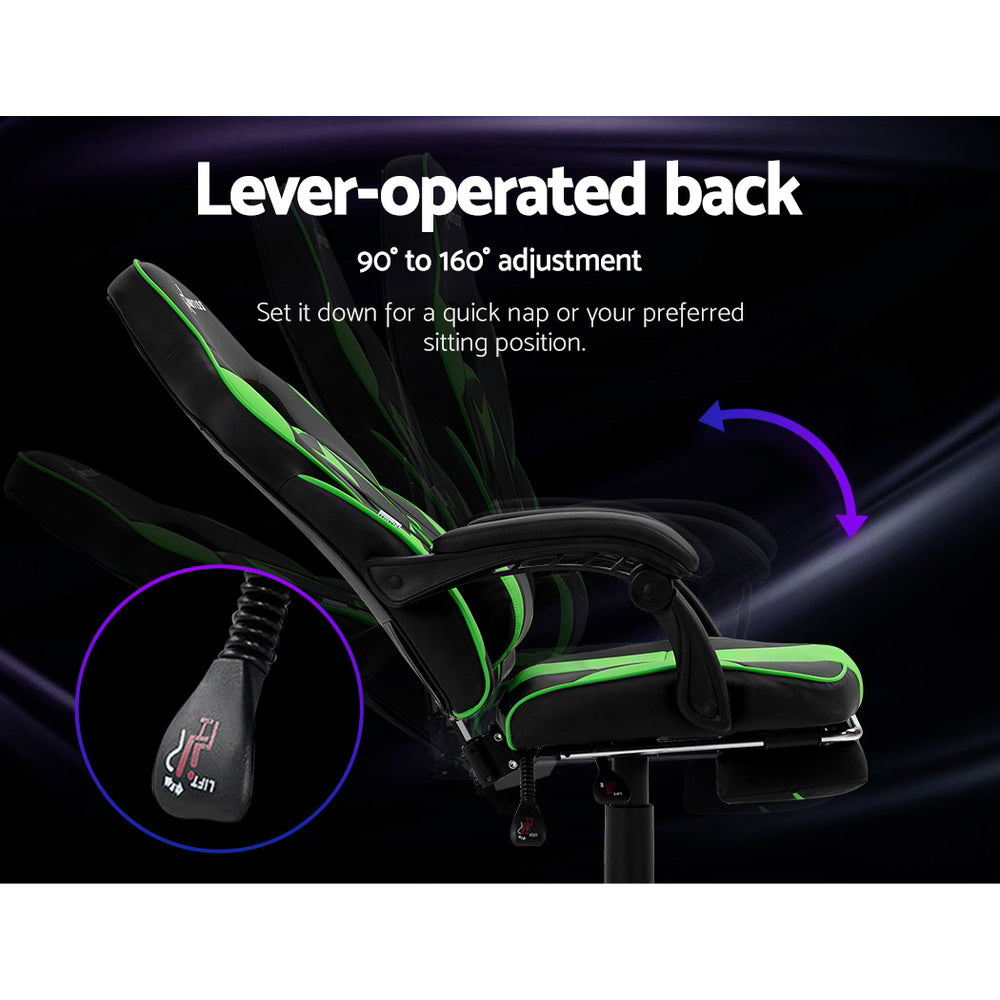 Office Chair Computer Desk Gaming Chair Study Home Work Recliner Black Green