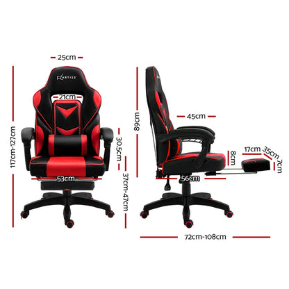 Office Chair Computer Desk Gaming Chair Study Home Work Recliner Black Red