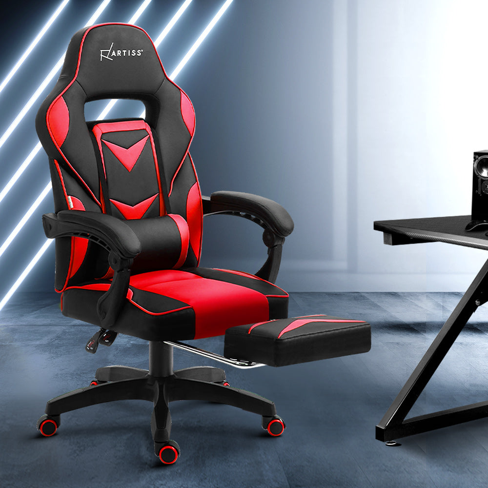 Office Chair Computer Desk Gaming Chair Study Home Work Recliner Black Red