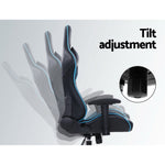 Gaming Office Chair Computer Chairs Leather Seat Racing Racer Recliner Meeting Chair Black Blue