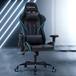 Gaming Office Chair Computer Chairs Leather Seat Racing Racer Recliner Meeting Chair Black Blue