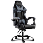 Office Chair Gaming Chair Computer Chairs Recliner PU Leather Seat Armrest Black Grey