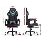 Office Chair Gaming Chair Computer Chairs Recliner PU Leather Seat Armrest Black Grey