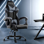 Office Chair Gaming Chair Computer Chairs Recliner PU Leather Seat Armrest Black Grey