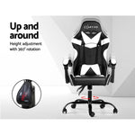 Gaming Office Chairs Computer Seating Racing Recliner Racer Black White