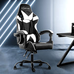 Gaming Office Chairs Computer Seating Racing Recliner Racer Black White