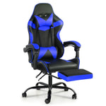 Gaming Office Chairs Computer Seating Racing Recliner Footrest Black Blue