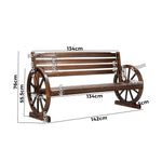 Garden Bench 3 Seater Outdoor Furniture Wooden Wagon Chair Patio Lounge