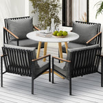 5PCS Outdoor Dining Setting Table Sofa Chairs Patio Furniture Bistro Set