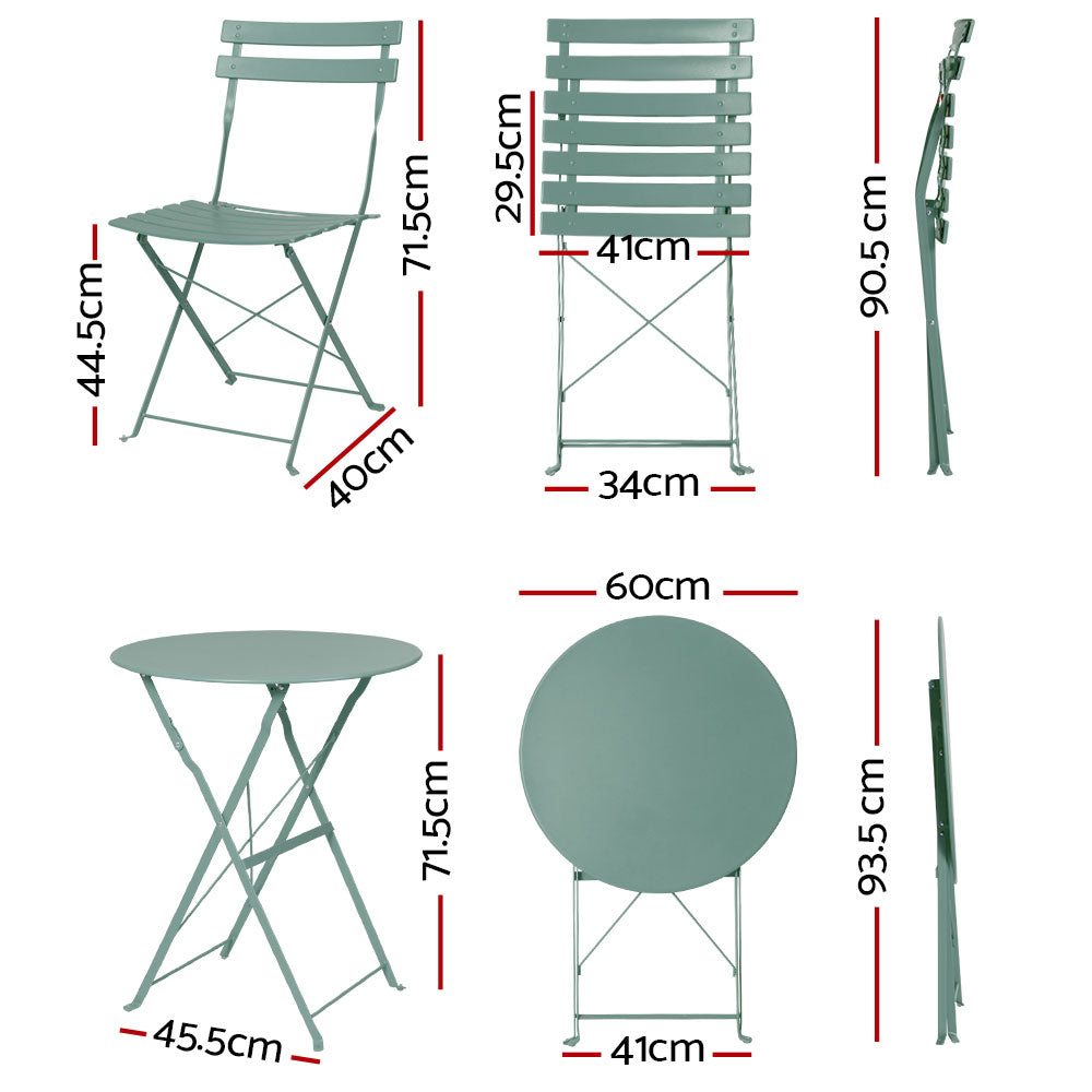 Outdoor Setting Table and Chairs Bistro Set Folding Patio Furniture