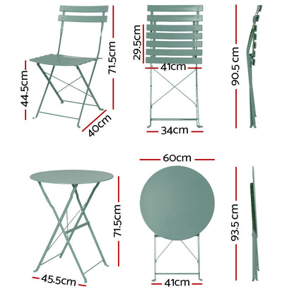 Outdoor Setting Table and Chairs Bistro Set Folding Patio Furniture