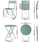 Outdoor Setting Table and Chairs Bistro Set Folding Patio Furniture