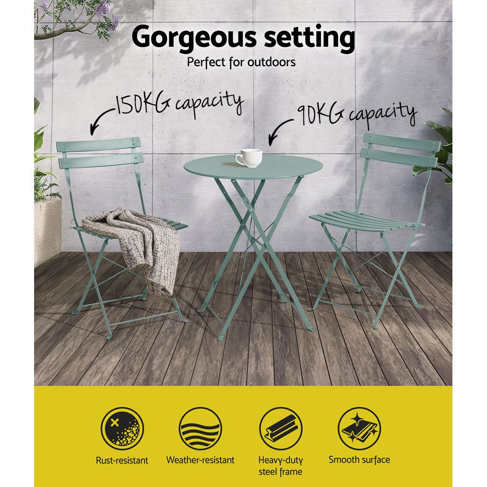 Outdoor Setting Table and Chairs Bistro Set Folding Patio Furniture