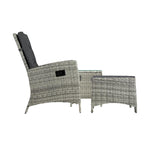 Recliner Chairs & Table Outdoor Furniture Wicker Sofa Patio Set Garden