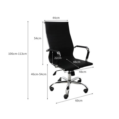 2PCS Office Chair PU Mat Seat Back Computer Black