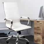 2PCS Office Chair PU Mat Seat Back Computer White
