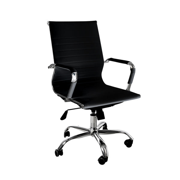 Gaming Chairs PU Mat Seat Mid-Back Computer Black 
