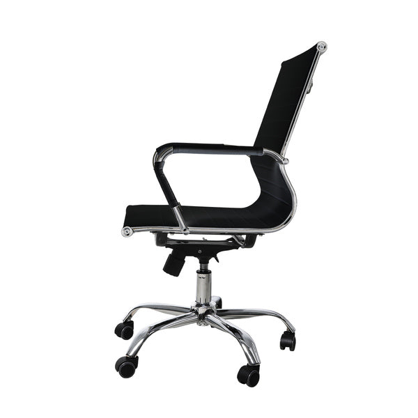 Gaming Chairs PU Mat Seat Mid-Back Computer Black 
