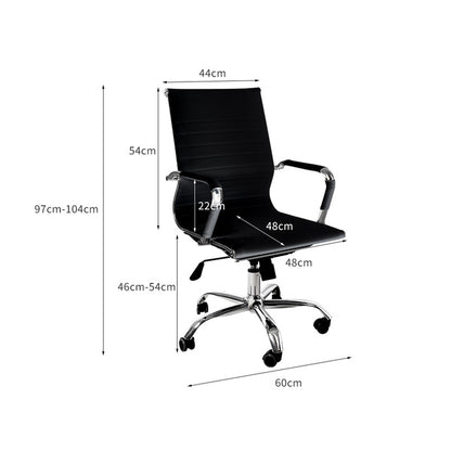 Gaming Chairs PU Mat Seat Mid-Back Computer Black 
