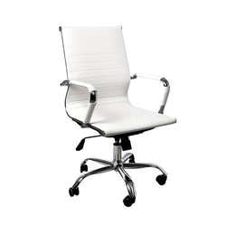 Gaming Chairs PU Mat Seat Mid-Back Computer White