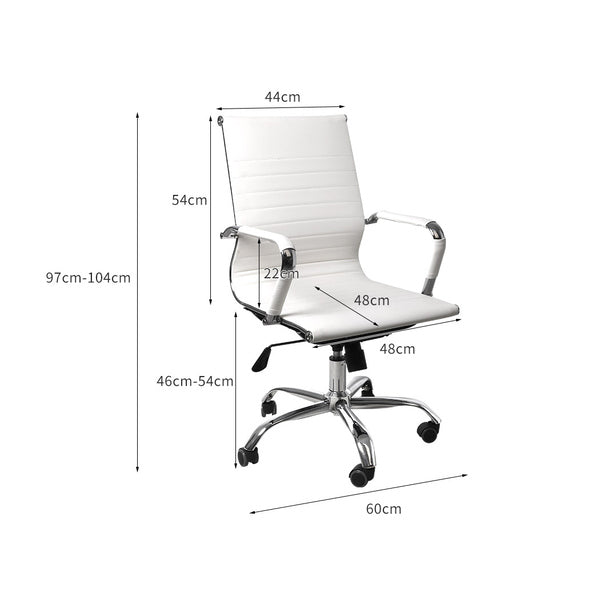 Gaming Chairs PU Mat Seat Mid-Back Computer White