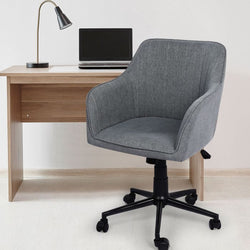 Office Chair Fabric Computer Gaming Chairs Executive Adjustable- Grey