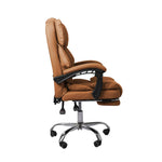 Gaming Chair PU Leather Office Computer Seat Recliner With Footrest Brown