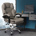 Gaming Chair PU Leather Office Computer Seat Recliner Grey