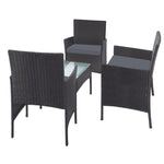 Outdoor Lounge Setting Garden Patio Furniture Wicker Chairs Table 4PCS